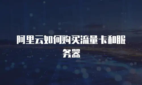 阿里云如何购买流量卡和服务器