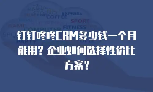 钉钉咚咚CRM多少钱一个月能用？企业如何选择性价比方案？