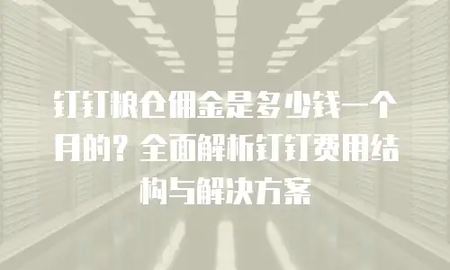 钉钉粮仓佣金是多少钱一个月的？全面解析钉钉费用结构与解决方案