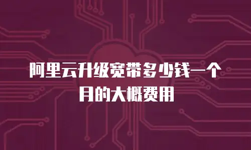 阿里云升级宽带多少钱一个月的大概费用