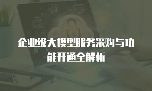 企业级大模型服务采购与功能开通全解析