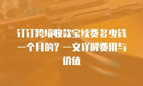 钉钉跨境收款宝续费多少钱一个月的？一文详解费用与价值