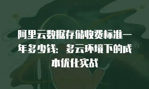 阿里云数据存储收费标准一年多少钱：多云环境下的成本优化实战