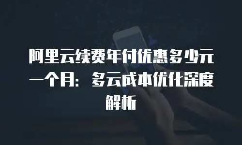 阿里云续费年付优惠多少元一个月：多云成本优化深度解析