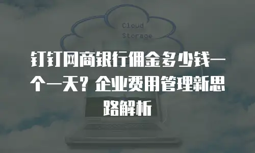 钉钉网商银行佣金多少钱一个一天？企业费用管理新思路解析