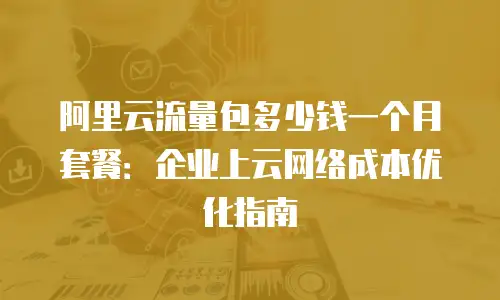 阿里云流量包多少钱一个月套餐：企业上云网络成本优化指南