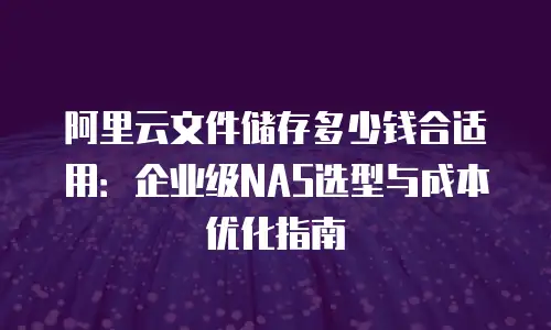 阿里云文件储存多少钱合适用：企业级NAS选型与成本优化指南
