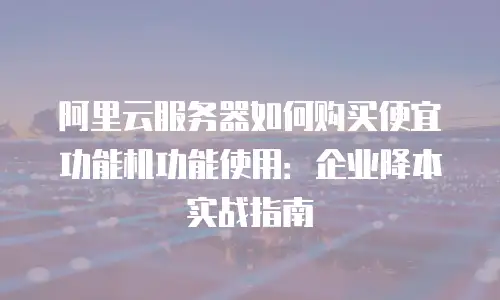 阿里云服务器如何购买便宜功能机功能使用：企业降本实战指南
