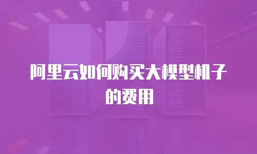 阿里云如何购买大模型机子的费用