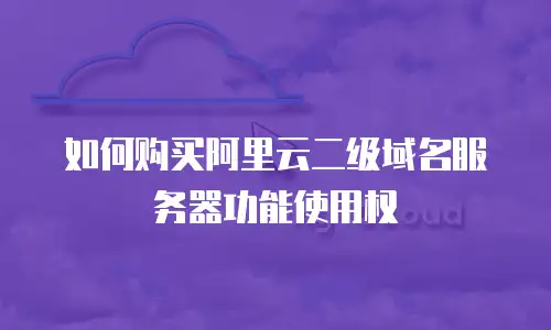如何购买阿里云二级域名服务器功能使用权