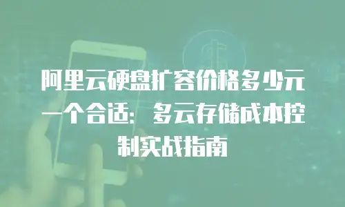 阿里云硬盘扩容价格多少元一个合适：多云存储成本控制实战指南