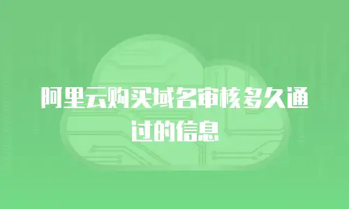 阿里云购买域名审核多久通过的信息