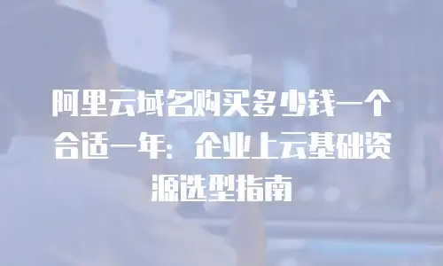 阿里云域名购买多少钱一个合适一年：企业上云基础资源选型指南
