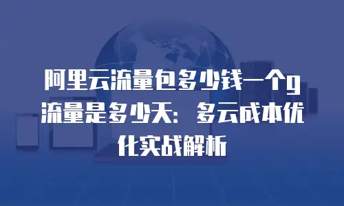 阿里云流量包多少钱一个g流量是多少天：多云成本优化实战解析