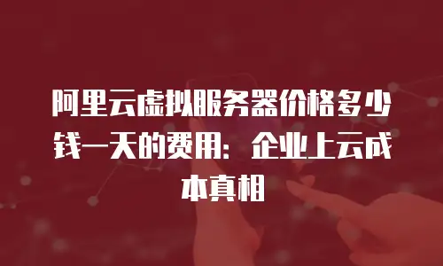 阿里云虚拟服务器价格多少钱一天的费用：企业上云成本真相