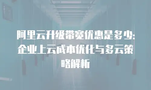 阿里云升级带宽优惠是多少：企业上云成本优化与多云策略解析