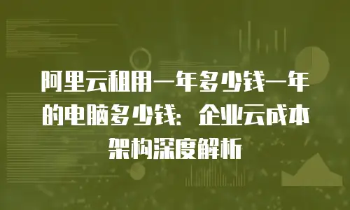 阿里云租用一年多少钱一年的电脑多少钱：企业云成本架构深度解析