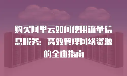 购买阿里云如何使用流量信息服务：高效管理网络资源的全面指南