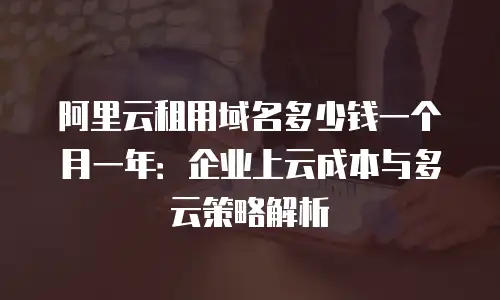 阿里云租用域名多少钱一个月一年：企业上云成本与多云策略解析