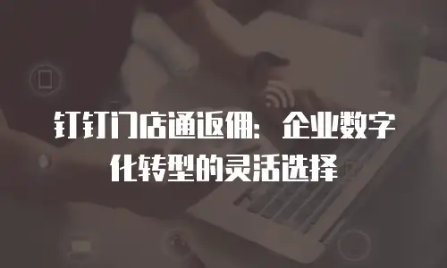 钉钉门店通返佣：企业数字化转型的灵活选择