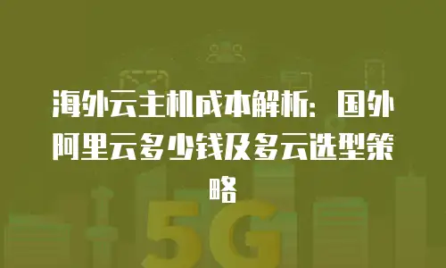 海外云主机成本解析：国外阿里云多少钱及多云选型策略