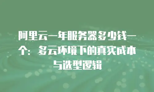 阿里云一年服务器多少钱一个：多云环境下的真实成本与选型逻辑