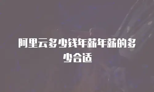 阿里云多少钱年薪年薪的多少合适