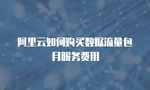 阿里云如何购买数据流量包月服务费用