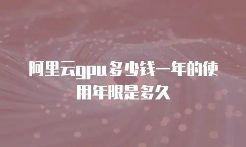 阿里云gpu多少钱一年的使用年限是多久