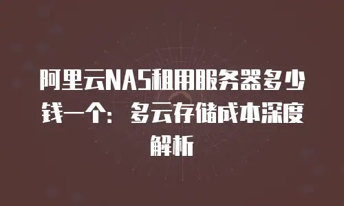 阿里云NAS租用服务器多少钱一个：多云存储成本深度解析