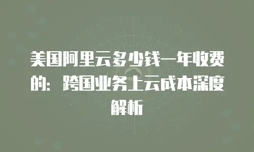 美国阿里云多少钱一年收费的：跨国业务上云成本深度解析