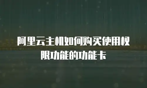 阿里云主机如何购买使用权限功能的功能卡