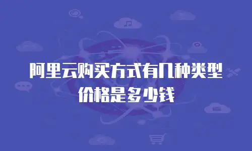 阿里云购买方式有几种类型价格是多少钱