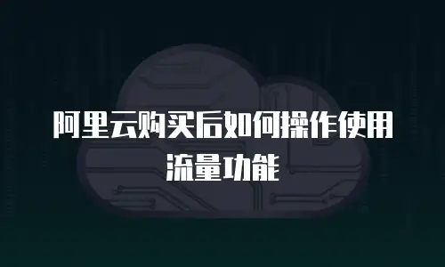阿里云购买后如何操作使用流量功能
