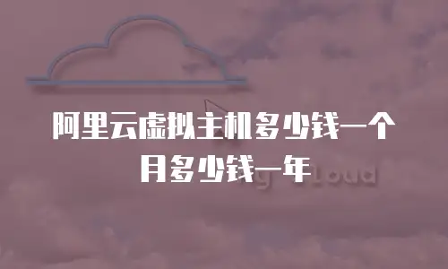 阿里云虚拟主机多少钱一个月多少钱一年