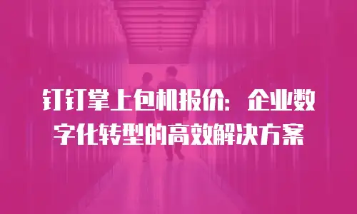 钉钉掌上包机报价：企业数字化转型的高效解决方案