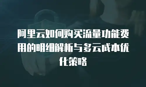 阿里云如何购买流量功能费用的明细解析与多云成本优化策略