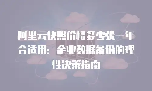阿里云快照价格多少张一年合适用：企业数据备份的理性决策指南