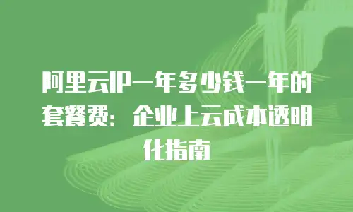 阿里云IP一年多少钱一年的套餐费：企业上云成本透明化指南