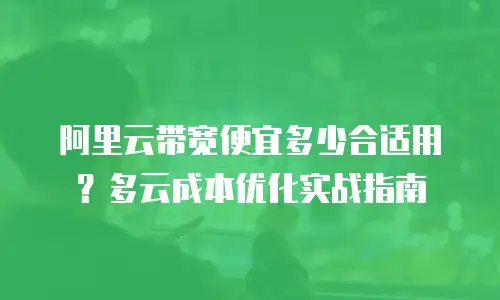 阿里云带宽便宜多少合适用？多云成本优化实战指南