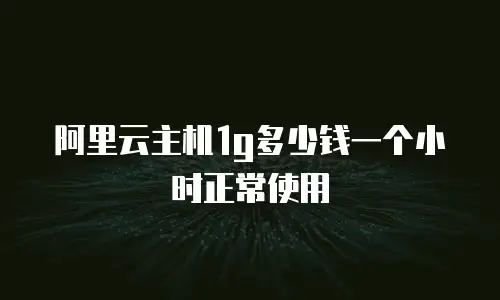 阿里云主机1g多少钱一个小时正常使用