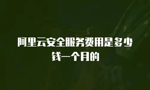 阿里云安全服务费用是多少钱一个月的