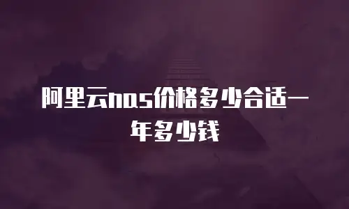 阿里云nas价格多少合适一年多少钱