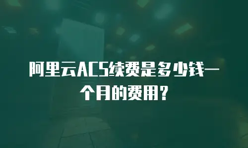 阿里云ACS续费是多少钱一个月的费用？