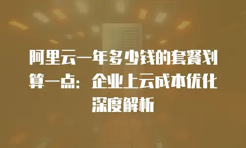 阿里云一年多少钱的套餐划算一点：企业上云成本优化深度解析