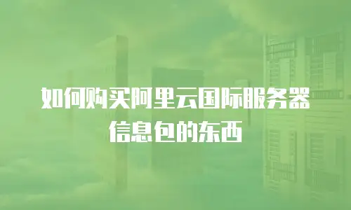 如何购买阿里云国际服务器信息包的东西