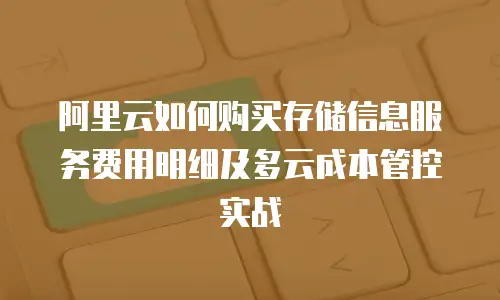 阿里云如何购买存储信息服务费用明细及多云成本管控实战
