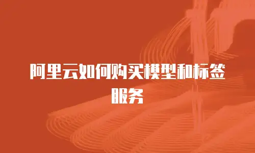 阿里云如何购买模型和标签服务