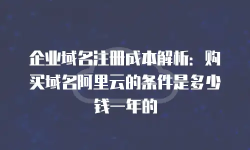 企业域名注册成本解析：购买域名阿里云的条件是多少钱一年的