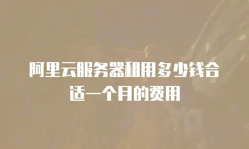 阿里云服务器租用多少钱合适一个月的费用